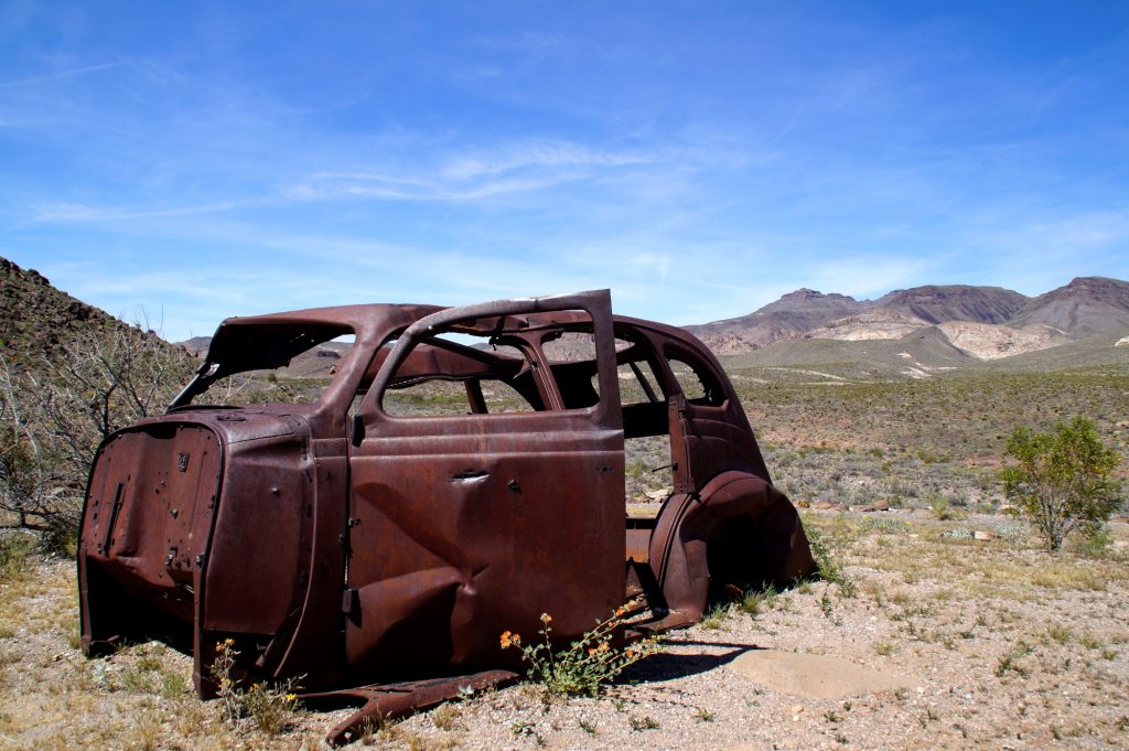 Roadtrip USA Route 66 Desert Wüste Wrack Rost Alt Altes Auto